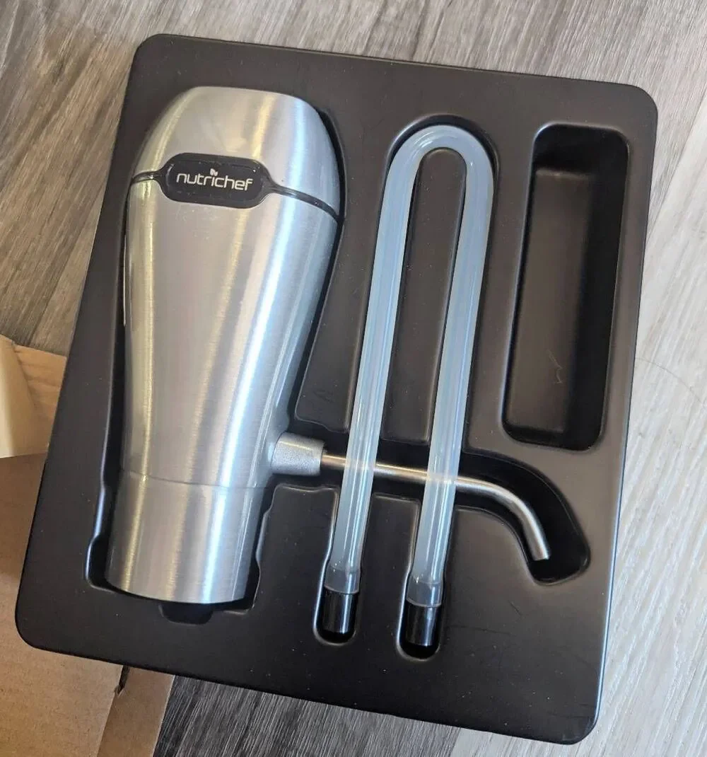 Nutrichef electric wine pump aerator dispenser rechargeable NOB